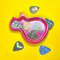 Les Paul Gibson Style Pick Tray, Hot Pink Resin Guitar Plectrum Holder, 3D Printed Hand made, Fun musician Accessories