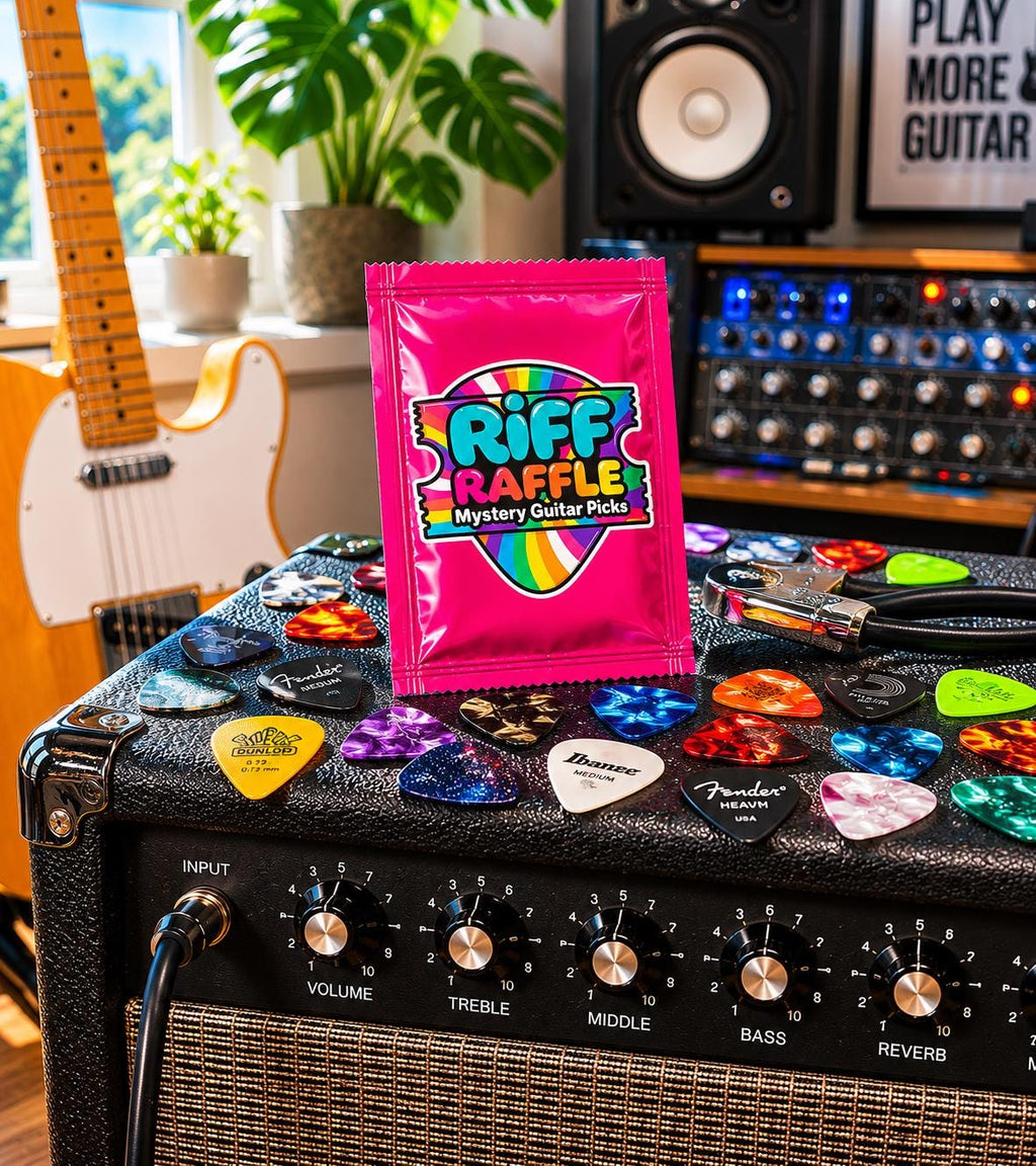 Mystery Guitar Picks (Pack of 10) | Plectrum Set | Guitar Accessories | Gift for Guitarist | Random Picks | Riff Raffle | Handmade