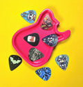 Telecaster Style Pick Tray, Plectrum Storage Bowl, Hot Pink Fender holder, Fun guitar accessories, musician gift, resin 3D printed handmade