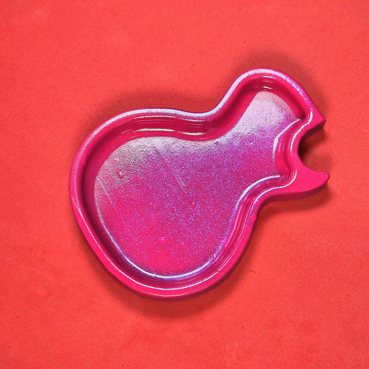 Les Paul Gibson Style Pick Tray, Hot Pink Resin Guitar Plectrum Holder, 3D Printed Hand made, Fun musician Accessories
