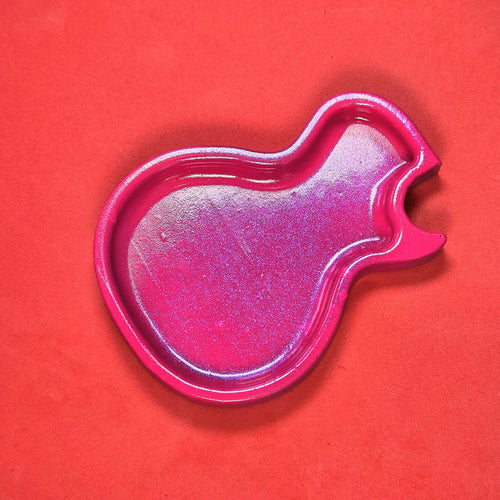 Les Paul Gibson Style Pick Tray, Hot Pink Resin Guitar Plectrum Holder, 3D Printed Hand made, Fun musician Accessories