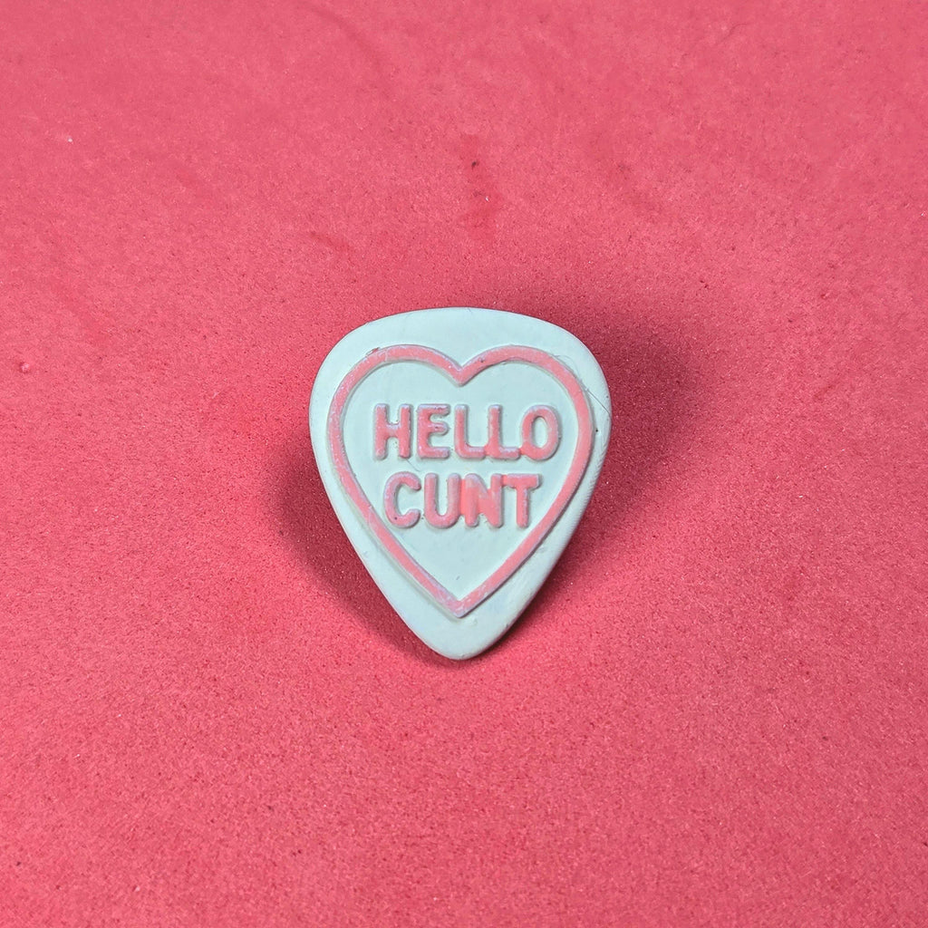 Handmade Rude Resin Pin Badge, Love Hearts Sweets Style 3D Printed painted varnished, musician guitarist rock metal gift funny the boys luv