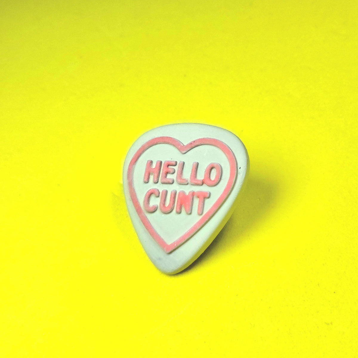 Handmade Rude Resin Pin Badge, Love Hearts Sweets Style 3D Printed painted varnished, musician guitarist rock metal gift funny the boys luv