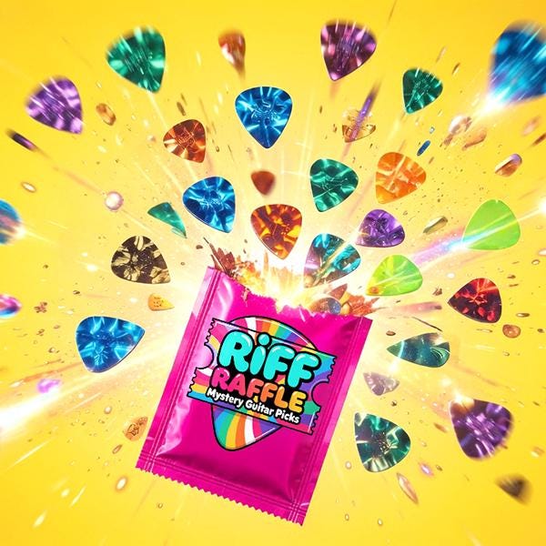 Mystery Guitar Picks 5 Pack Bundle | Plectrum Set | Guitar Accessories | Gift for Guitarist | Random Picks | Riff Raffle